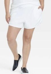 Ava & Viv Terry Shorts White Women's 4X NWT