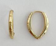 Gold Tear Drop Shaped Hoop Earrings