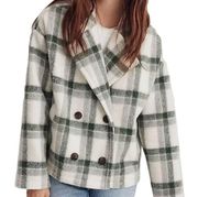 Madewell Jacquard Double-Breasted Crop Blazer in Plaid Women’s Size Medium