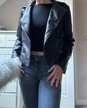 Black Faux Leather Jacket With Good 