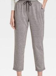 A New Day Knit Plaid Pull On Cropped Trouser Pants Size S