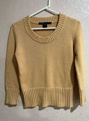 Marc Jacobs mustard yellow cotton cashmere knit pullover sweater XS