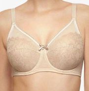 WACOAL Retro Chic Lace Bra w/Mesh Detail, Nude/Tan Size 32DDD EXCELLENT! $68