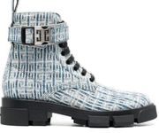 Givenchy Terra 4G Denim Combat Boot size size 38