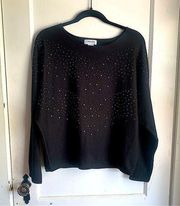 Carmen Carmen Marc Valvo Studded Bling Dolman Sleeve Sweater NWT Size Large L