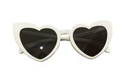 NEW SAINT LAURENT Loulou Heart-Shaped Cat Eye White Sunglasses 54mm