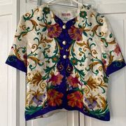 Vintage Maggie London 100% silk blouse.