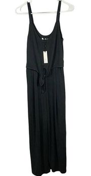 Heartloom Black Jumpsuit XS Wide Leg Sleeveless V Neck Tie Detail