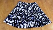 KAREN MILLEN BLACK BLUE ABSTRACT SKIRT WOMENS SIZE 6