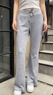 Grey Velvet Flare Pants