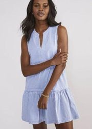 Performance Harbor Seersucker Tiered Dress | Size Large