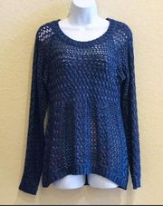 Guess NWOT Cable Knit Semi Open Knit Sweater Blueberry Women’s Medium