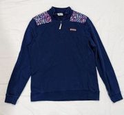 Women's Pullover Jacket Blue Quarter Zip Size Medium