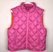 Tommy Hilfiger Women’s Down Filled Pink Orange Multi-Pocket Puffer Vest