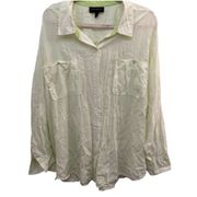 𝅺LANE Bryant Green Striped 26/28 Button Down shirt long sleeve