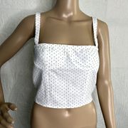 Danielle Bernstein Polka Dot Bustier Crop Top