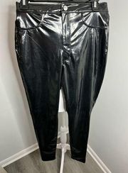 Divided faux leather pants