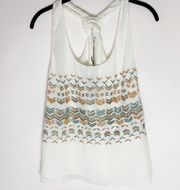 Greylin ivory beaded sleeveless top Medium NWT