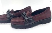 Ron White Rita Knot Platform Loafer Weatherproof Cashmere Suede Shoes size 5.5