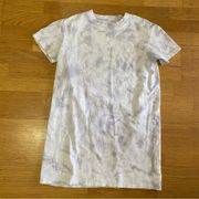 Madewell White Tie Dye Coastal Preppy Pocket Crew Neck T-shirt Mini Dress M