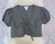 Cropped Tie Blouse