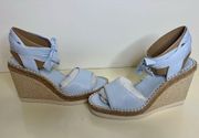 New With No  Box Vince Camuto Bendsen Wedge Sandal in Ice Blue sz 8.5