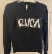 RVCA crew neck sweatshirt with sequin details size XS