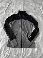 Grey And Black Zip-Up Running Jacket