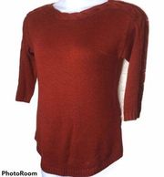 CATO Established 1962 Red Knit Sweater Braided Shoulder Details size small