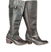 Treasure & Bond Womens Salinas Knee High Riding Boots 8.5 Brown Leather Buckle