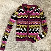 missoni for target zig zag chevron stripe button up cardigan sweater XS