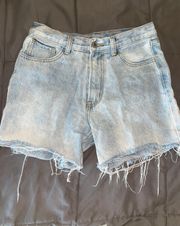 Ripped back jean shorts