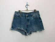 Brandy Melville medium wash high rise cut off denim shorts size M