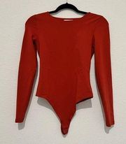 Babaton Long sleeve, Crew neck Bodysuit, Dark Orange, Size M