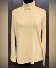 gold turtle neck sweater. Size Large