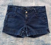 Express Dark Wash Cuffed Button Fly Denim Shorts Size 6