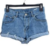 John Galt California Small Jean Shorts Cuffed Pockets Zip-Fly Medium Wash Blue