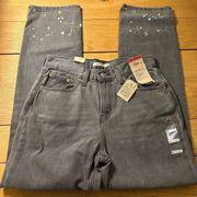 Levi’s NWT Levi low pro faded black splatter straight 28