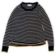 Black and white striped sweater yellow punk grunge