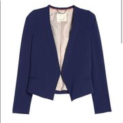 Rebecca Taylor Navy Collarless Blazer Suiting Jacket 8