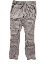 Just Living Linen Blend Tan Joggers S