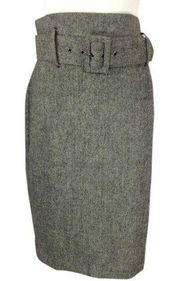 DALIA Collection Classic wool blend belted skirt 8