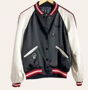 Disney x Coach Black White Mickey Mouse Reversible Varsity Bomber Jacket