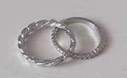 NWOT Francescas silver twist band set of two rings