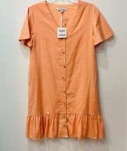 NWT Davi and Dani boutique peach button up dress size Medium