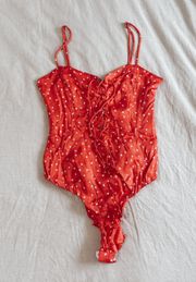 Red Bodysuit With Star Print M