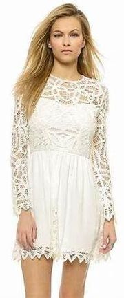 Ivory Josie Battenberg Long Sleeve Dress Size XS
