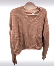 Time & Tru Tan Cropped Sweater - Size: 2XL