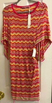 Womens Casablanca Pink Chevron Mini dress S NWT