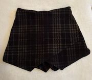 Black Plaid Skort 